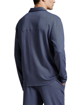 Jacquard Knit Herringbone Pajama Shirt