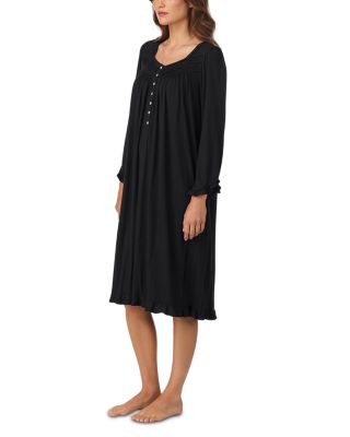 Iconic Black Long Sleeve Long Nightgown