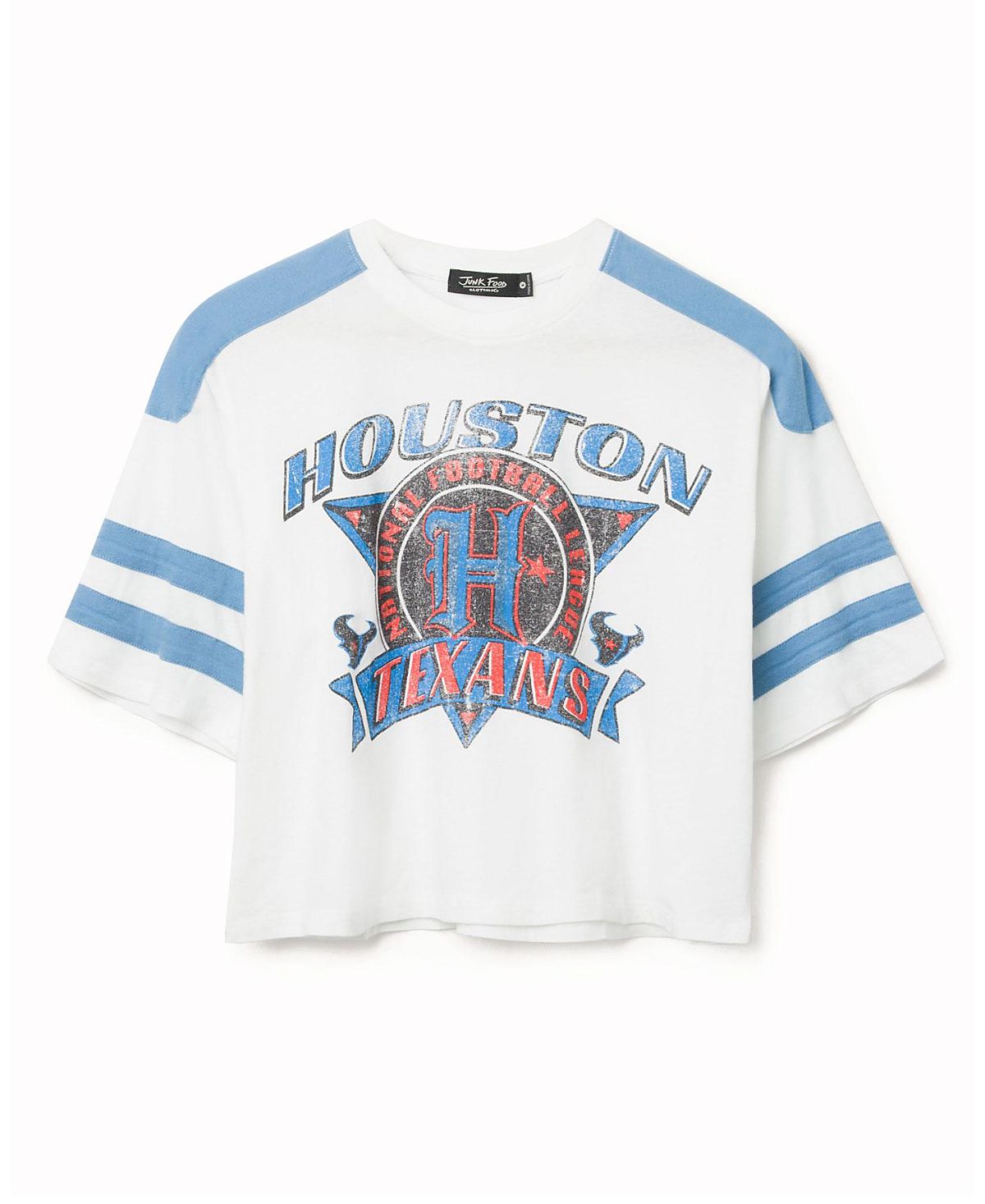 Junk Food Clothing Women's Nfl Houston Texans Striped Crop Tee