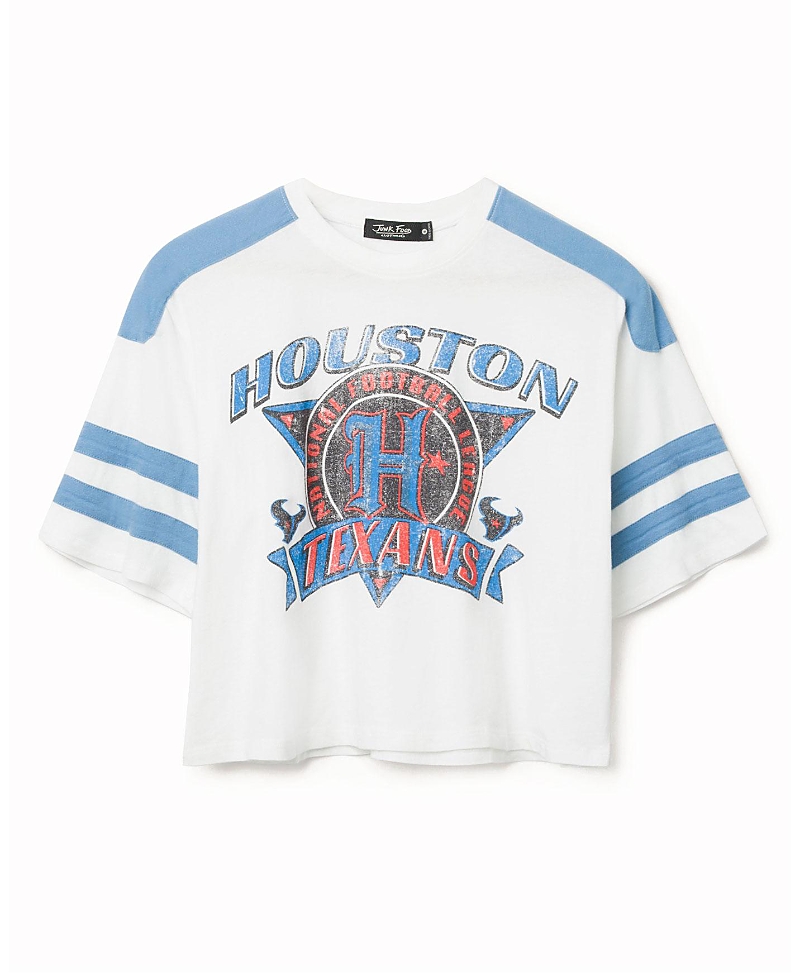 Junk Food Clothing Women's Nfl Houston Texans Striped Crop Tee
