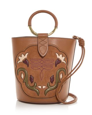 Western Small Leather Bucket Bag