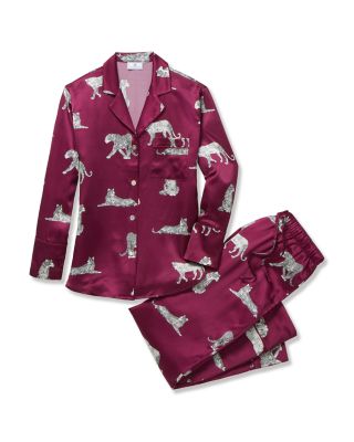 Silk Merlot Panther Pajama Set