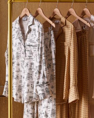 Silk Parisian Toile Pajama Set