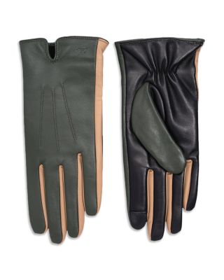 Colorblock Leather Gloves