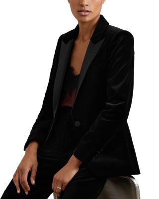 Petites Myrtle Single Breasted Velvet Jacket