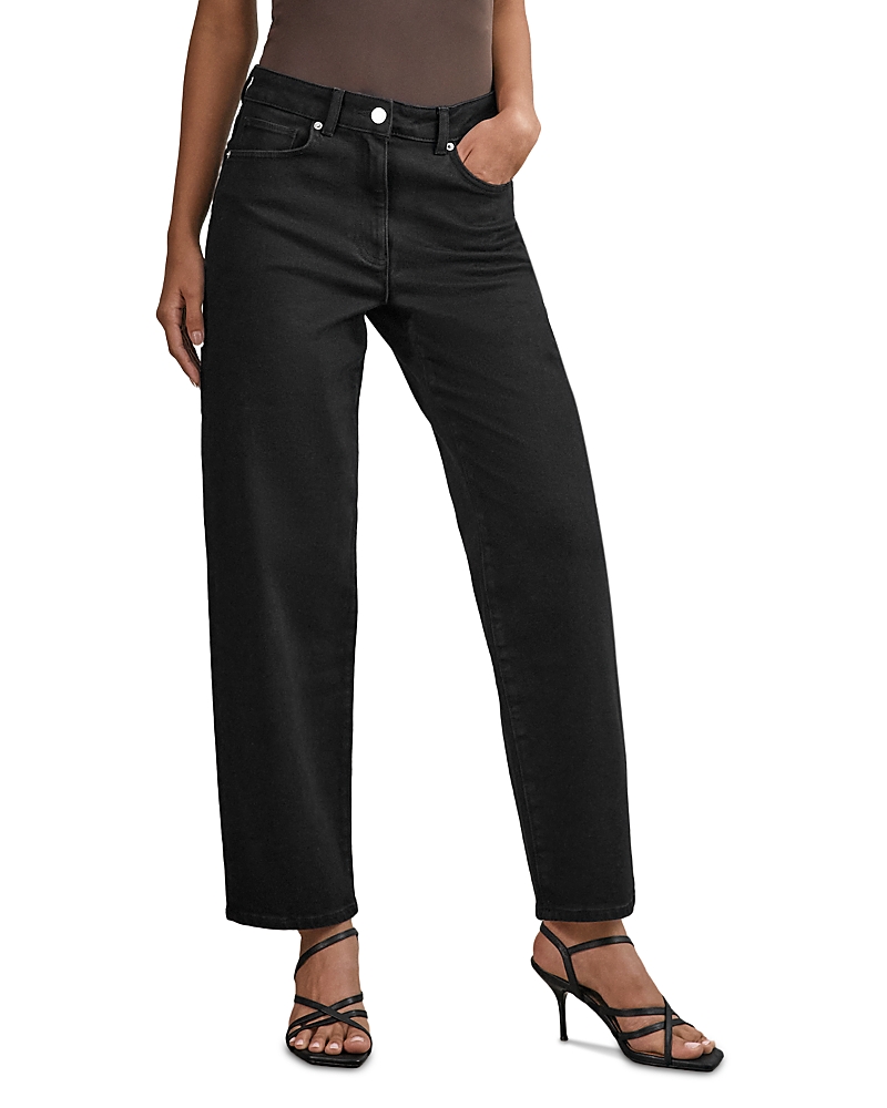 Reiss Selin Straight Leg Jeans in Black