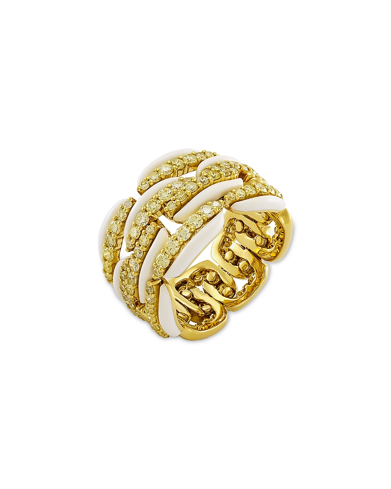 Etho Maria 18k Yellow Gold & Ceramic Lop Diamond Multirow Ring In Gold
