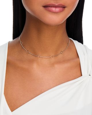 14K Yellow Gold Simple Gold Open Circle Box Chain Necklace, 14-16"