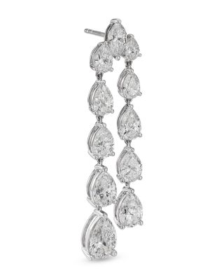 Luxe Collection Certified Lab Grown Diamond Mixed Cut Drop Earrings in 14K White Gold, 11.0 tcw