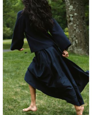 Sateen Weave Cotton Maxi Skirt