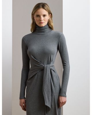 Tie Front Turtleneck Dress - Regular & Petites
