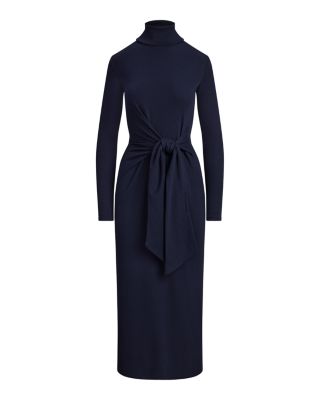Tie Front Turtleneck Dress - Regular & Petites