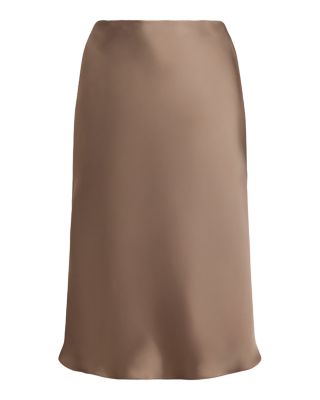 Plus Satin Charmeuse Midi Skirt