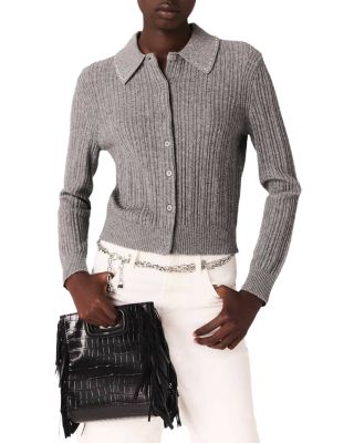 Embellished Wool Cardigan Sweater