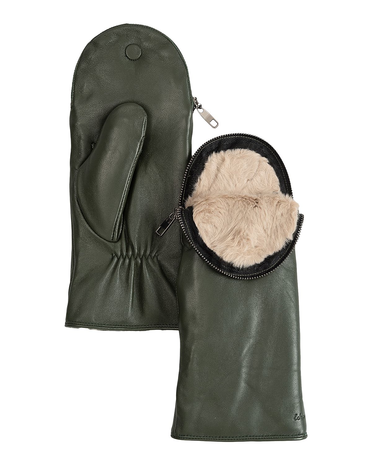 Echo Zip Top Faux Fur Mittens