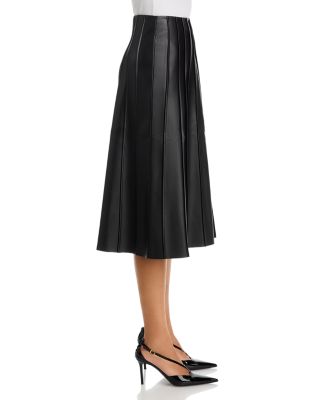 Faux Leather Piped Skirt