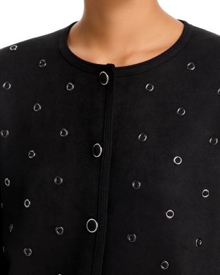 Grommet Mixed Media Jacket 