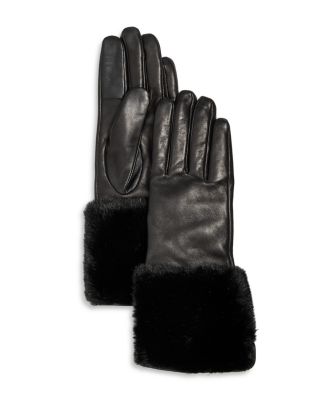 Cashmere Lined Cuffed Leather Tech Gloves - Exclusive