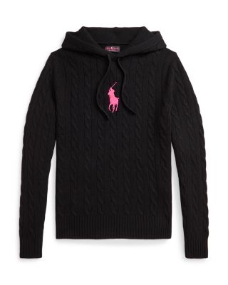 Unisex Pink Pony Cable Knit Hoodie