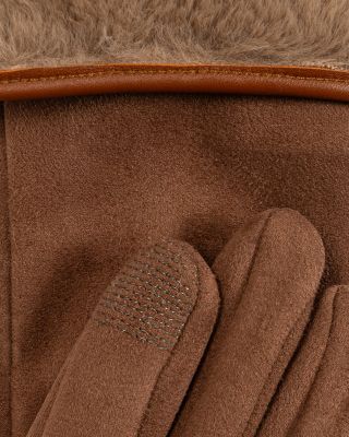 Faux Fur Cuff Stretch Tech Gloves