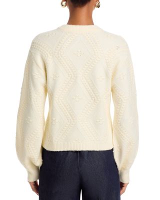 Kitty Bobble Contrast Crewneck Cardigan