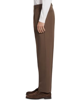 Cotton & Wool Pleated Pants