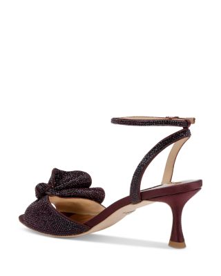 Women&#39;s Remi Almond Toe Rhinestone Ruffle Mid Heel Sandals