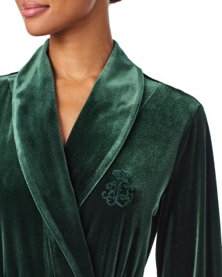 Long Sleeve Velvet Shawl Collar Long Robe