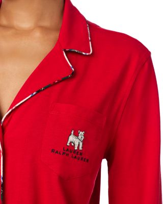 Long Sleeve Notch Collar Long Pants Pajama Set