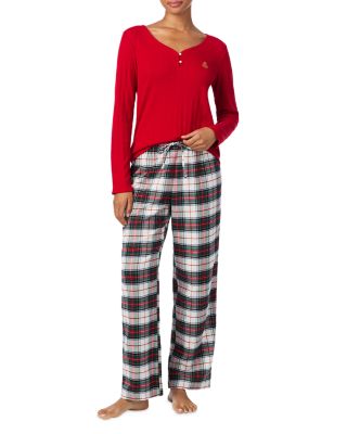  Long Sleeve V Neck Pajama Set