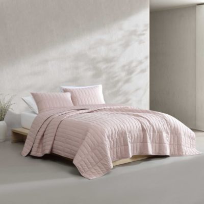 Washed Percale Solid 3 Piece Quilt Set, King