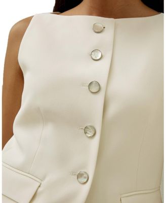 Sleeveless Button Up Silk Vest