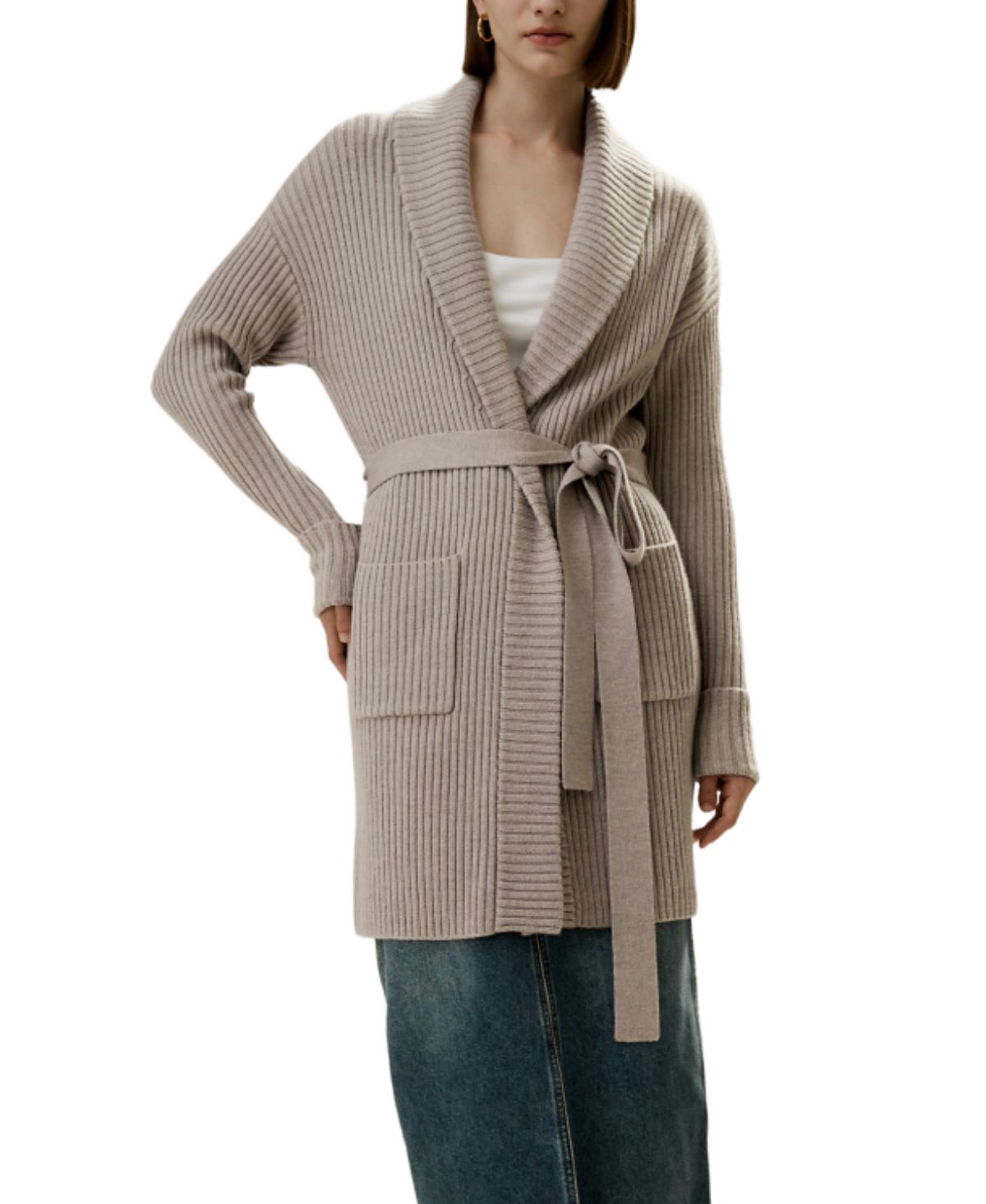 Lilysilk Merino Wool Shawl Collar Cardigan