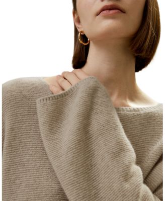 Relaxed Fit Drop-Shoulder Silk Cashmere Blend Sweatshirt