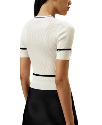 Ribbed Knit Silk Crop Top