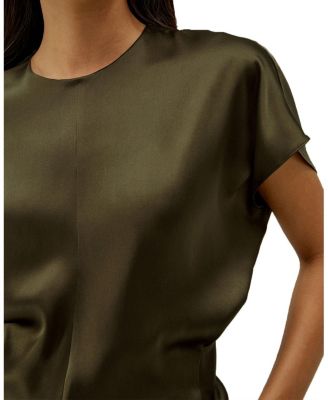 Short Batwing Sleeve Silk Contour Top