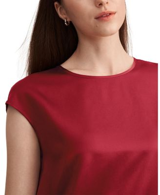 Basic Cap Sleeves Silk Tee