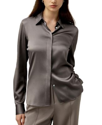 Elegant Silhouette Silk Shirt