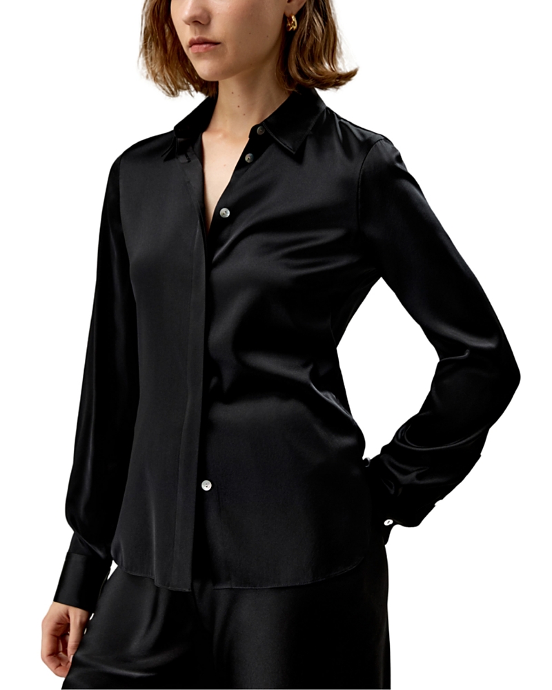 Lilysilk Elegant Silhouette Silk Shirt In Black