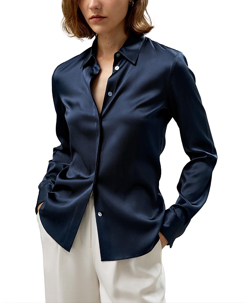 Lilysilk Elegant Silhouette Silk Shirt In Blue