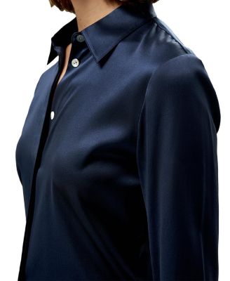 Elegant Silhouette Silk Shirt