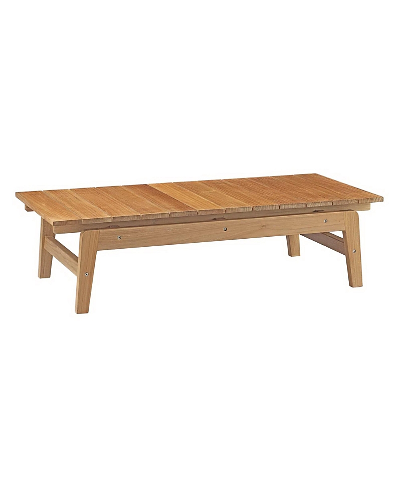 Modway Bayport Outdoor Patio Teak Coffee Table In Brown