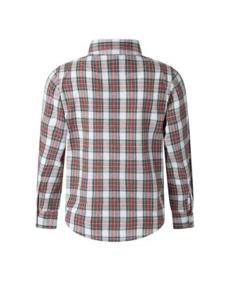 Boys' Ivory Tartan Shirt - Little Kid, Big Kid