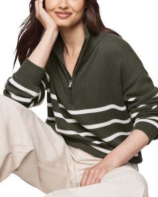 Georgie Stripe Quarter Zip Sweater