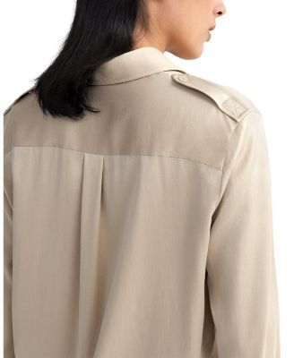 Sandwashed Silk Shirt With Epaulettes