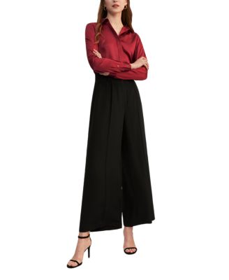 Women's Basic Concealed Placket Silk Shirt