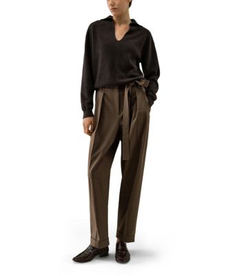 Ribbed Cashmere Polo Sweater