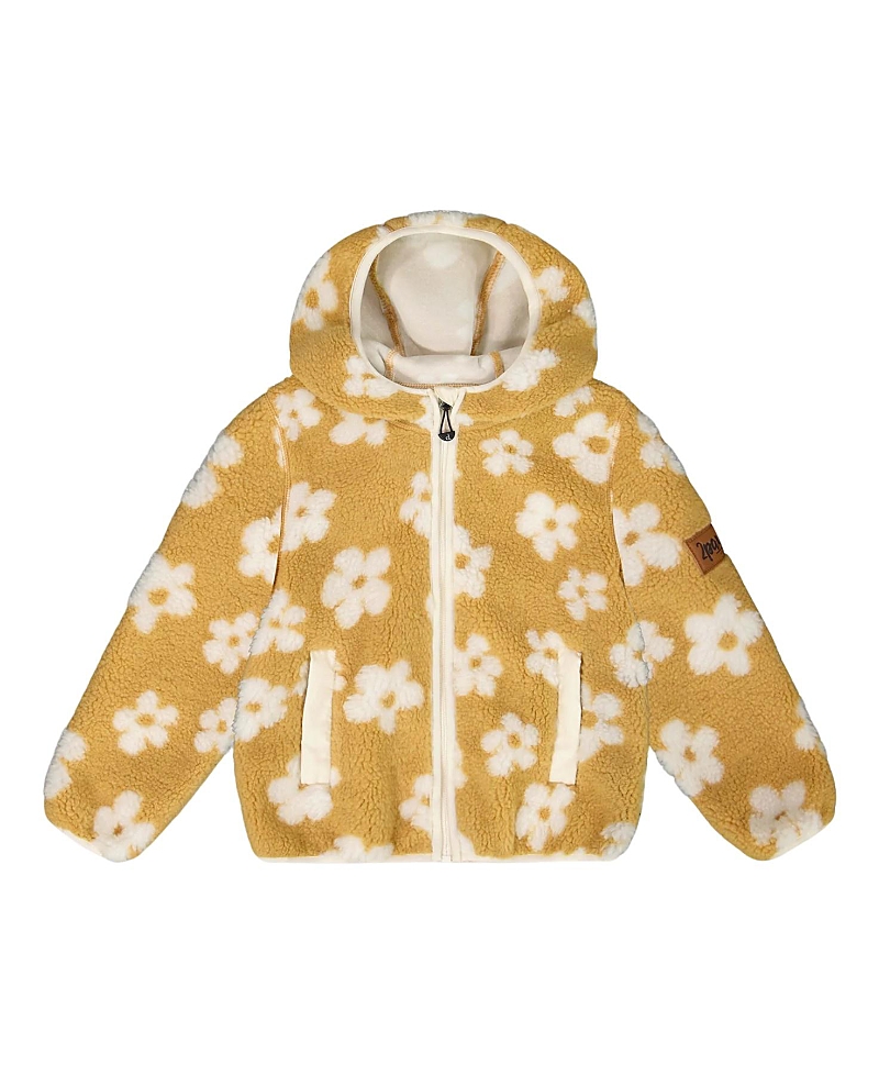 Deux Par Deux Girls' Mid-season Sherpa Jacket - Baby In Sand