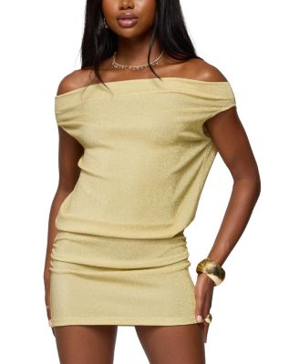 Eris Metallic Off Shoulder Mini Dress