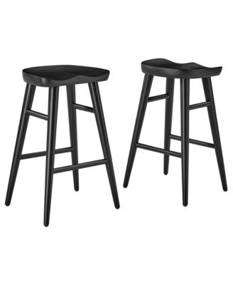 Saville Backless Wood Counter Stools, Set of 2